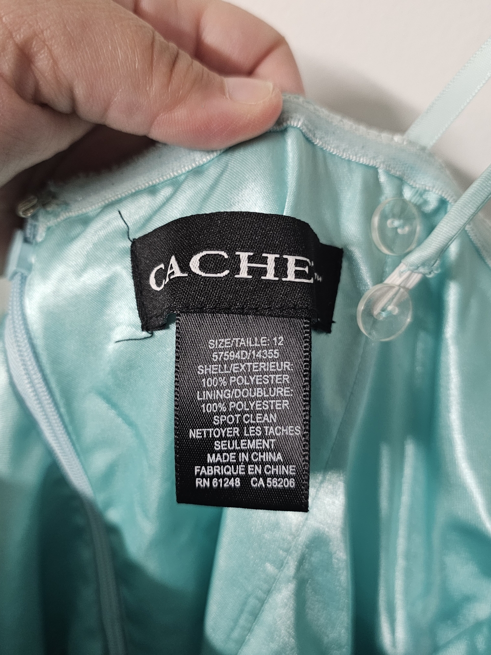 Cache Light Aqua Beaded Prom Dress - Picture 5 of 7